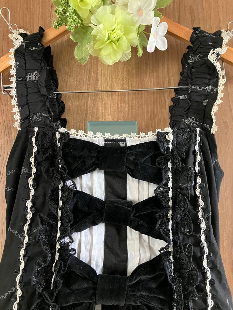 ☆h.NAOTO FRILLゴスロリブラックフィッシュテールドレスロリータフリル