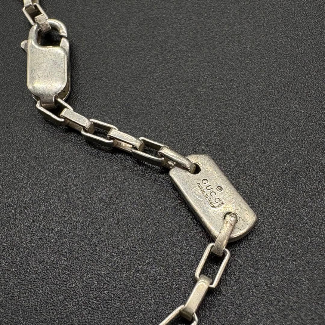 【美品】GUCCI グッチ ネックレス Gロゴ プレート シルバー　830