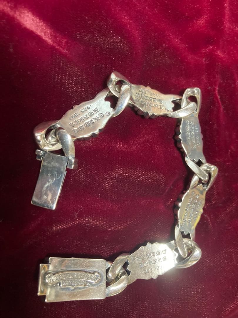 フローラルクロスデザインブレスレット　シルバー925 大きめブレスレット