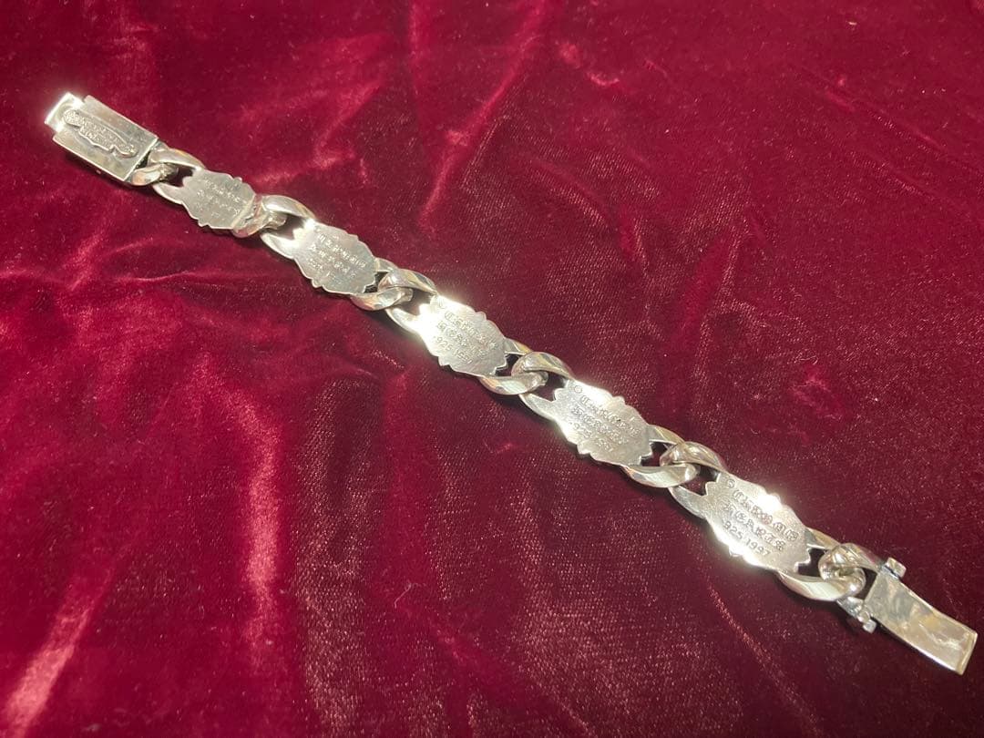 フローラルクロスデザインブレスレット　シルバー925 大きめブレスレット