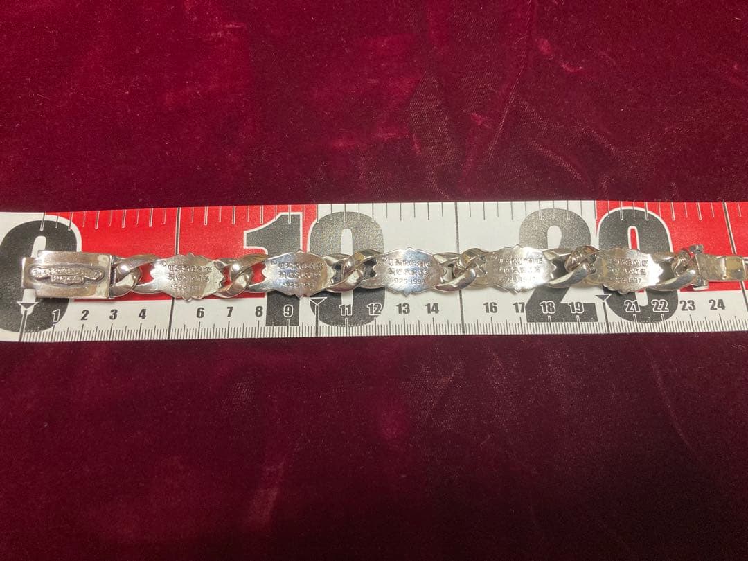 フローラルクロスデザインブレスレット　シルバー925 大きめブレスレット