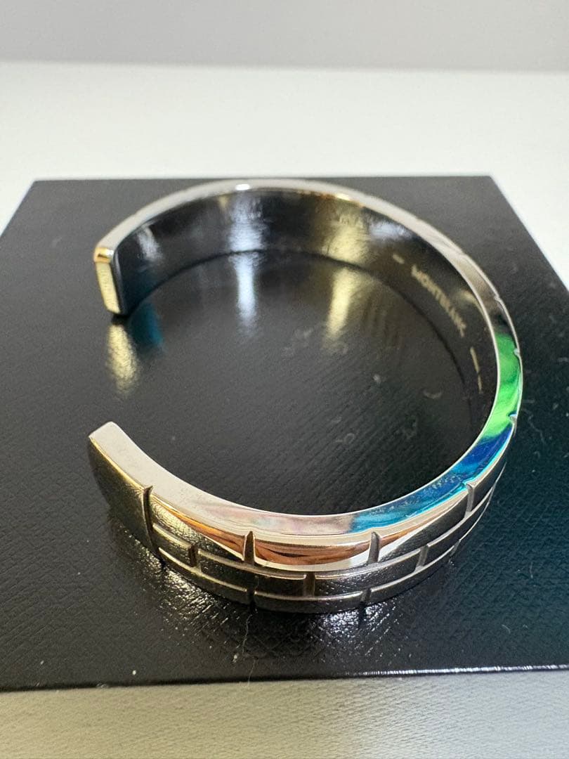 Montblanc モンブラン ブルー サファイア ステンレススチール バングル