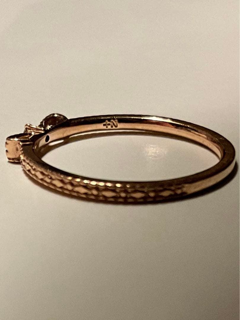 NOJESS　ピンクゴールド　ピンキーリング　ダイヤモンド　リボン　K10