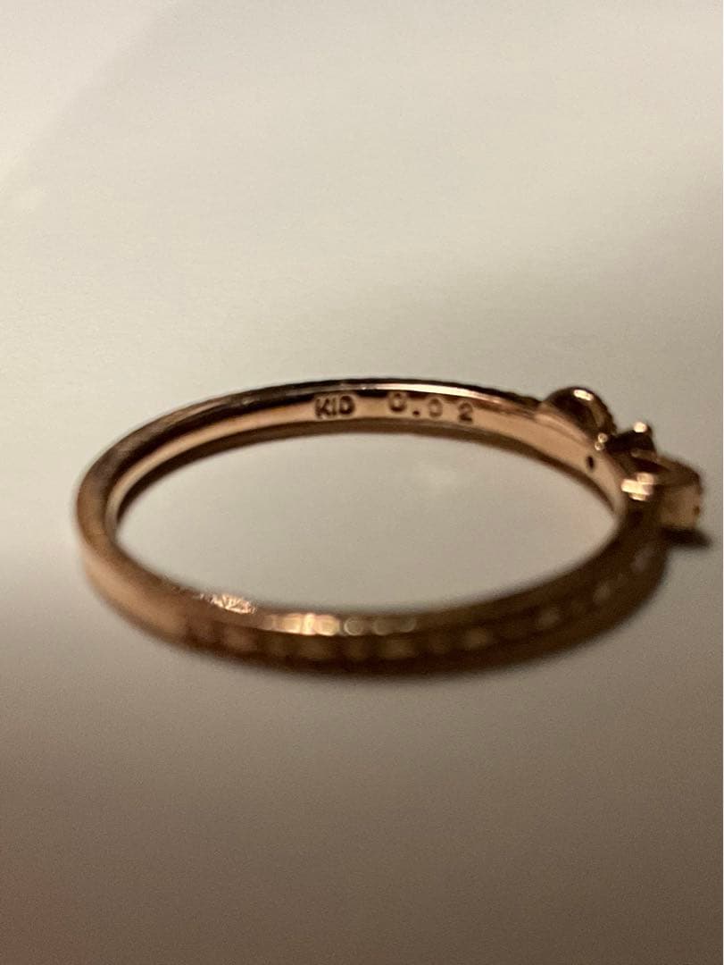 NOJESS　ピンクゴールド　ピンキーリング　ダイヤモンド　リボン　K10