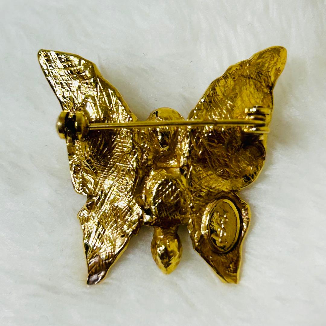 YSL　イヴサンローラン　ブローチ　蝶　バタフライ
