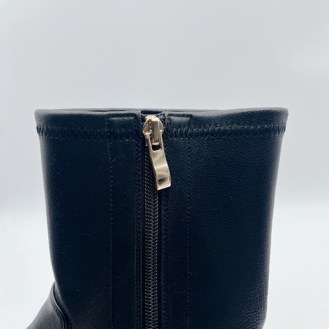 現行品✨ヒミコ トラックソールストレッチブーツ 黒 サイドジップ 本革 25cm