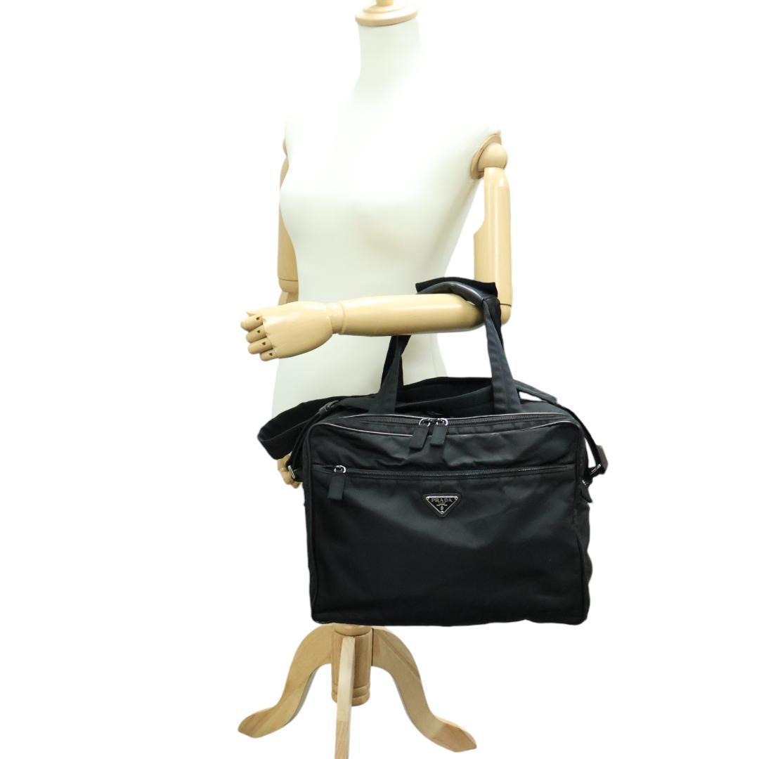 美品 PRADA プラダ 2way ビジネスバッグ 三角ロゴ 白タグ V361