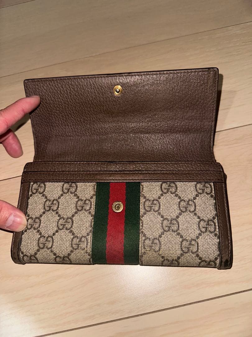 GUCCI グッチ 長財布 GGキャンバス×レザー ロングウォレット
