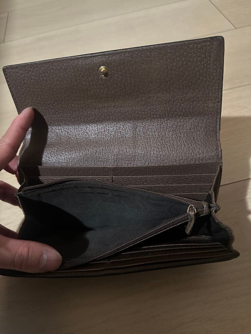 GUCCI グッチ 長財布 GGキャンバス×レザー ロングウォレット