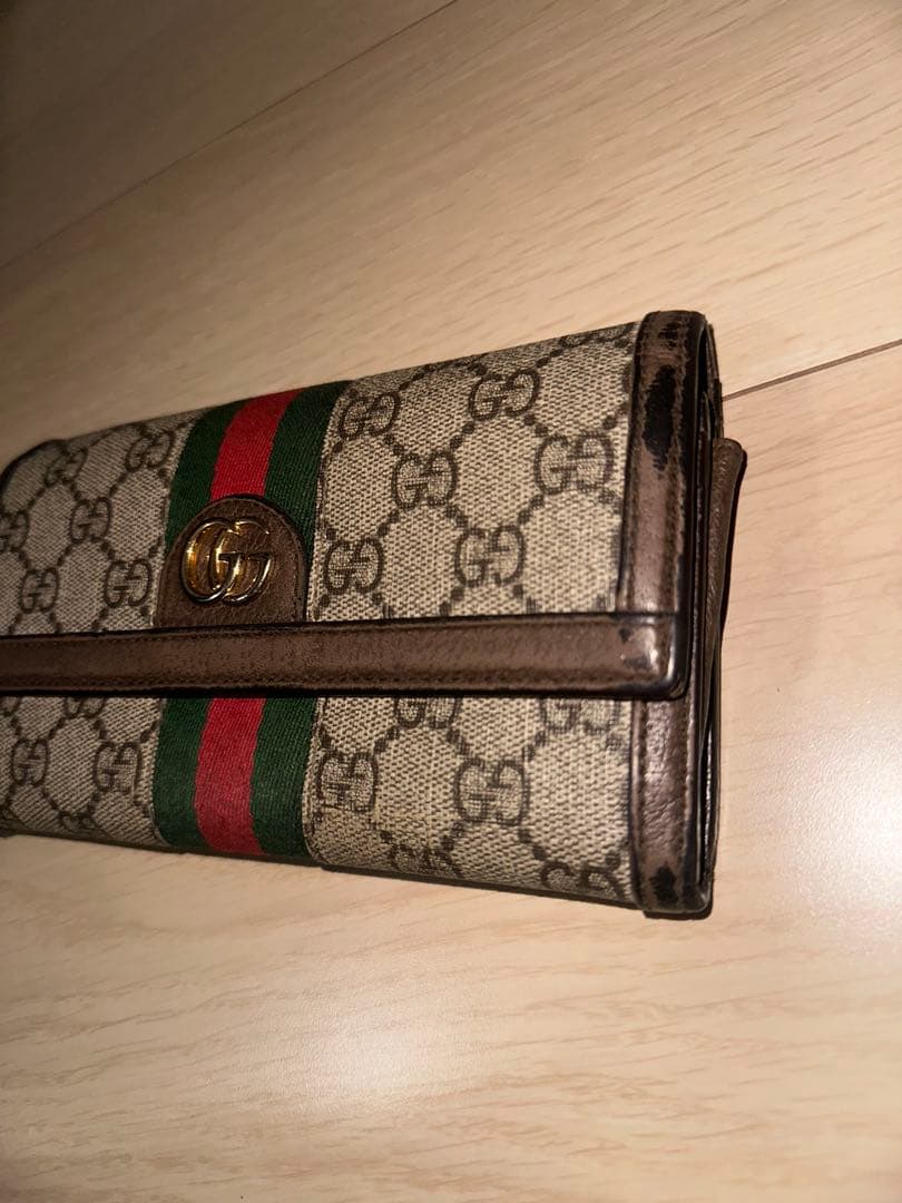 GUCCI グッチ 長財布 GGキャンバス×レザー ロングウォレット