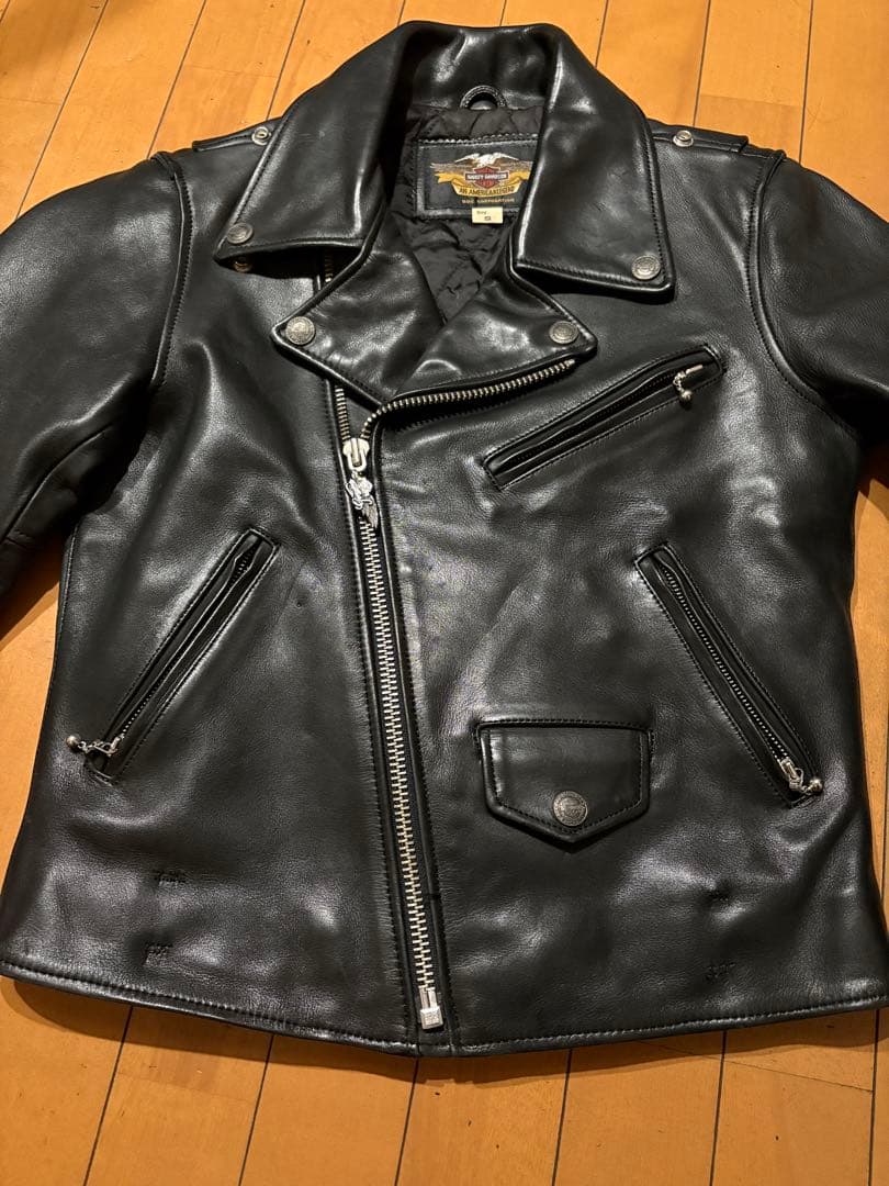 訳あり　ハーレーダビッドソン ダブル ライダースジャケット S