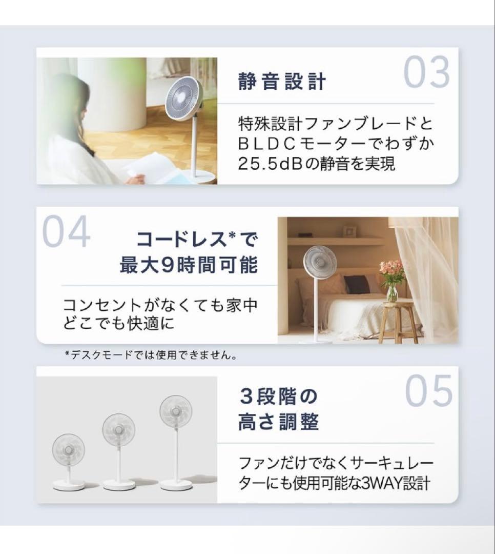 LAViNO (ラビーノ) エアーループ 扇風機 BLDCモーター ファン