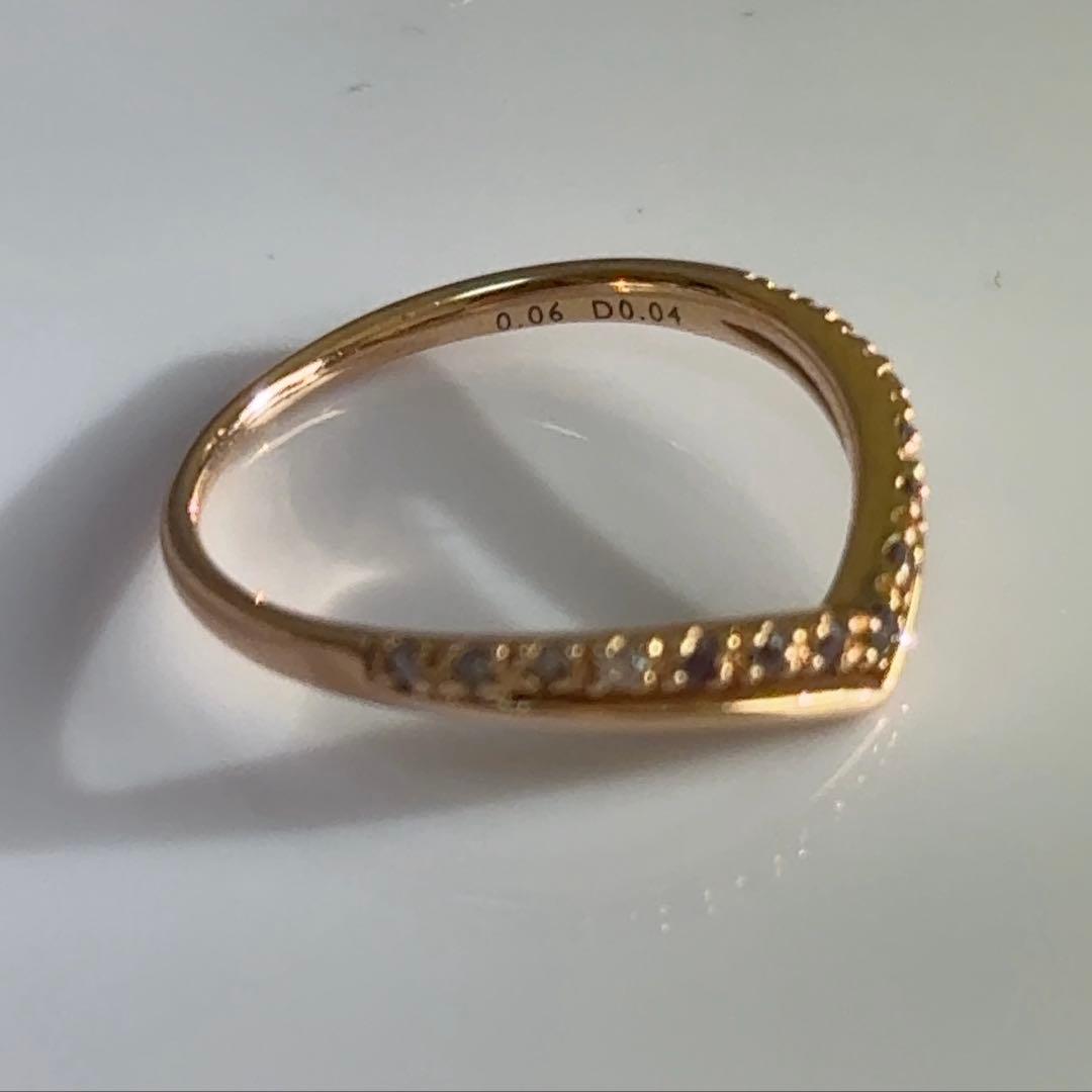 アレキサンドライト ダイヤモンド V字リング k18 K18リング