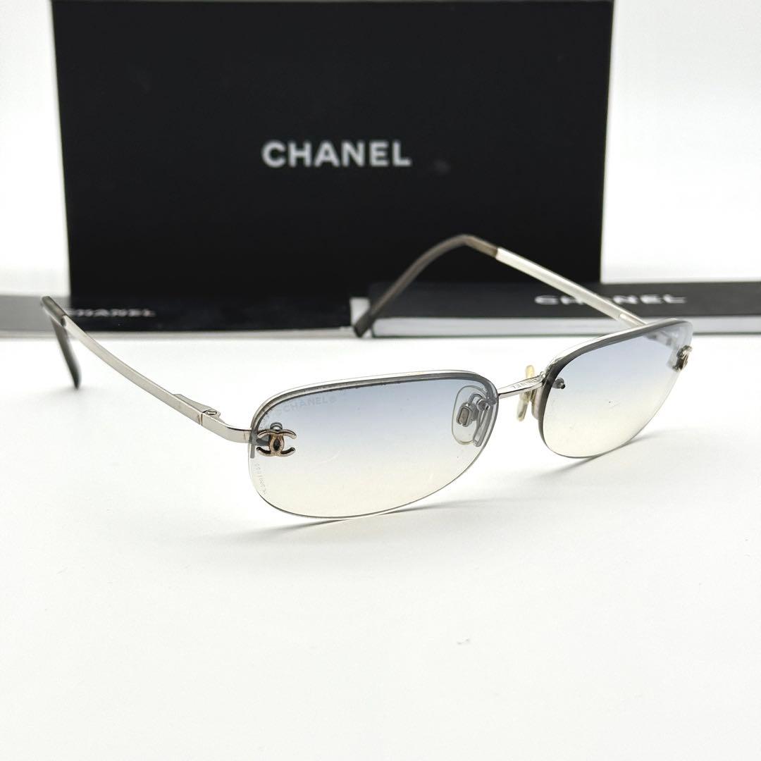 CHANEL サングラス 4099 リムレス グラデーション ブルー ココマーク