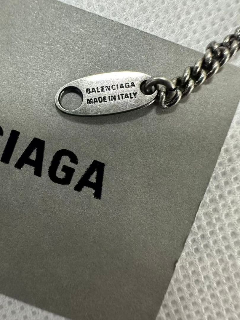 BALENCIAGA チェーンネックレス ロゴプレート付き　新品同様