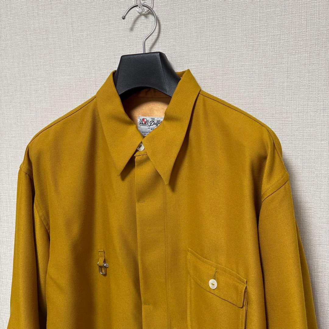 ヴィンテージ イングランド製 総サテン 比翼 オーバーサイズ シャツジャケット