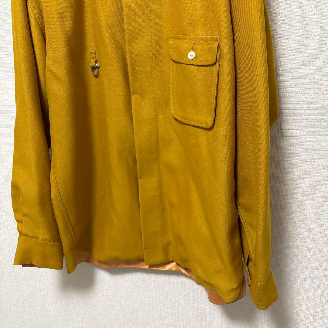 ヴィンテージ イングランド製 総サテン 比翼 オーバーサイズ シャツジャケット