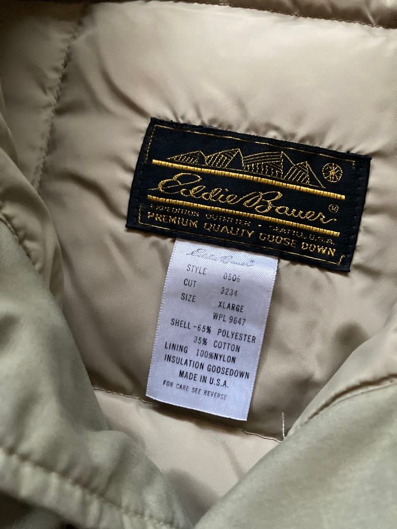 【希少】80s USA製エディバウアー ダウンジャケット XL 黒タグ アメリカ