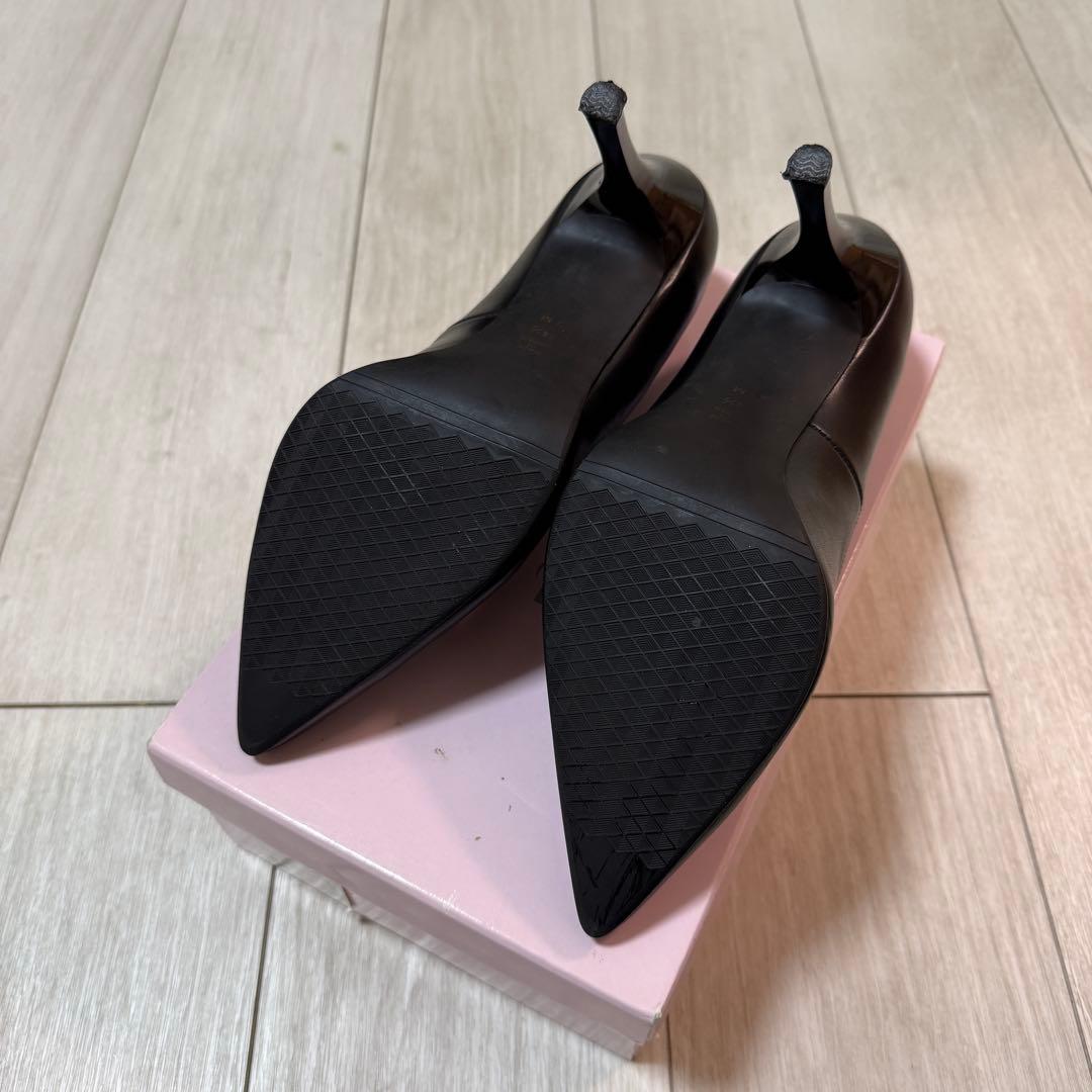 シ*8様 【極美品】DIANA 黒 ポインテッドトゥ ハイヒール 約9cm レザ