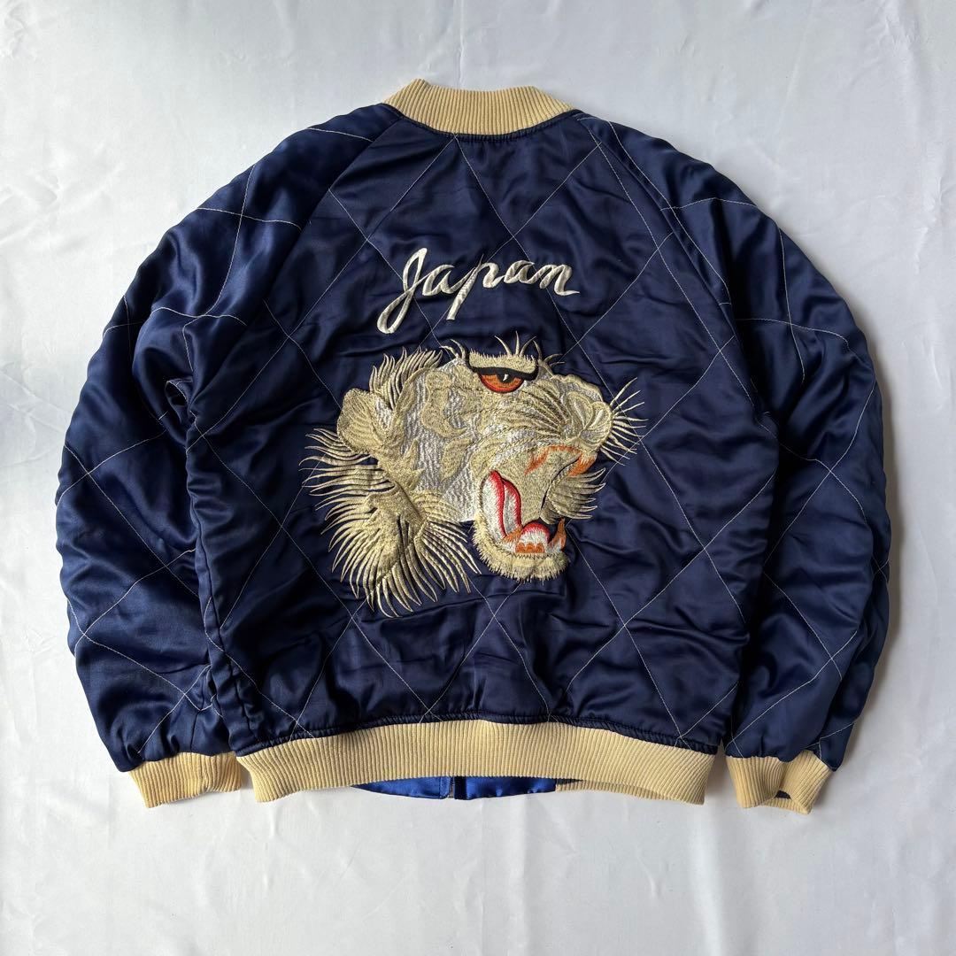 unknown ネイビー ホワイトタイガー ジャパン イーグル スカジャン