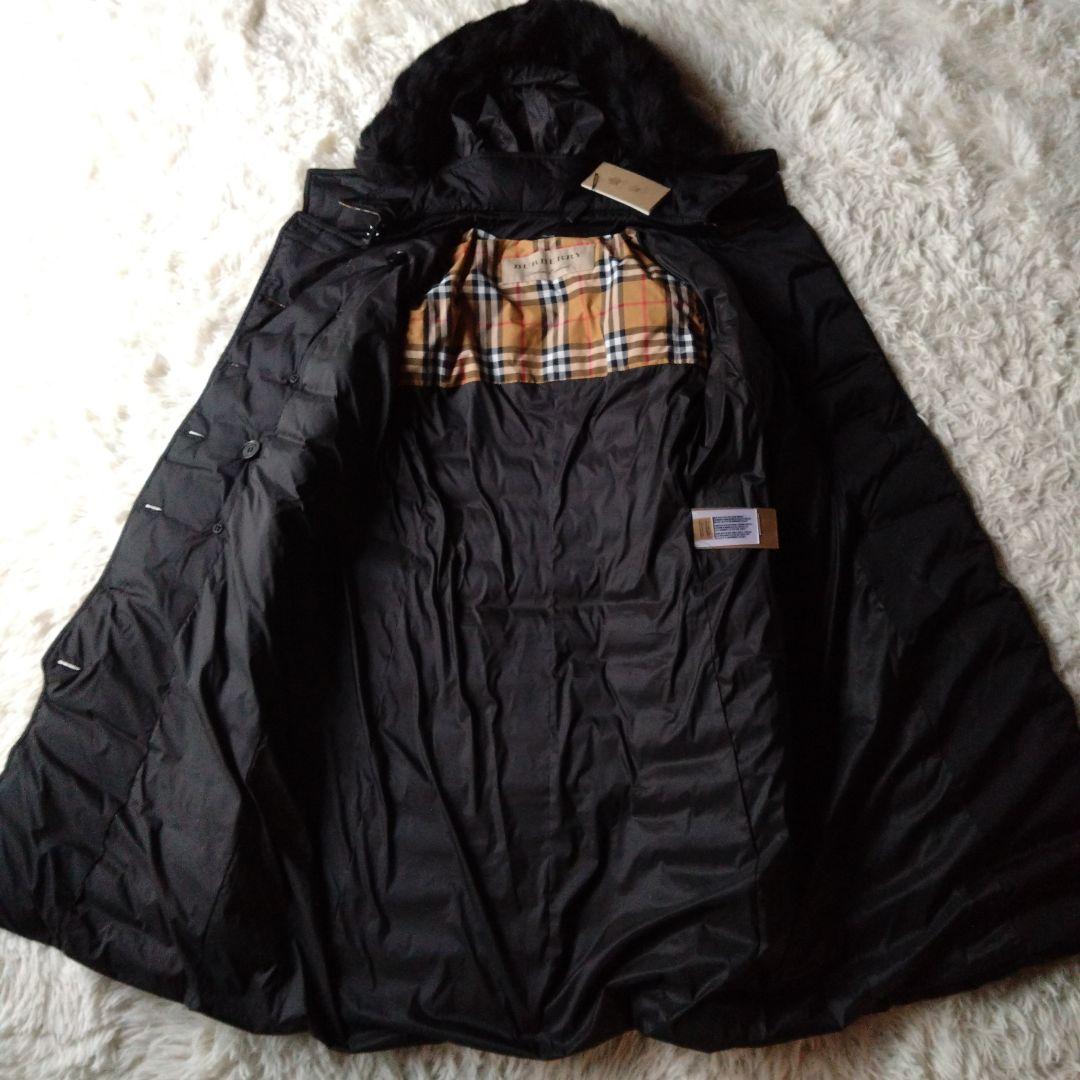 未使用タグ付✨バーバリー　ノバチェックフード　ダウンコート　リアルファー