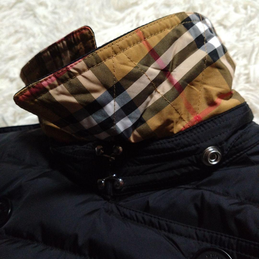 未使用タグ付✨バーバリー　ノバチェックフード　ダウンコート　リアルファー