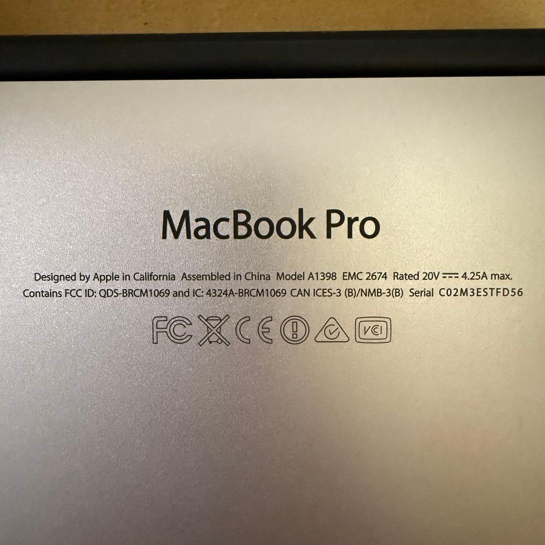 MacBook本体 MacBook Pro late 2013 15inch Retina