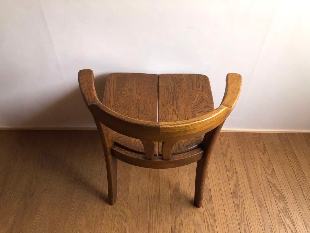 飛騨家具 浜本工芸 アームチェア④ 肘掛け 安楽椅子 楢無垢材 民藝 昭和レトロ