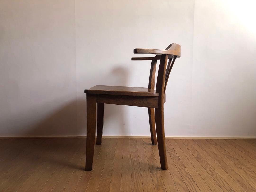 飛騨家具 浜本工芸 アームチェア④ 肘掛け 安楽椅子 楢無垢材 民藝 昭和レトロ