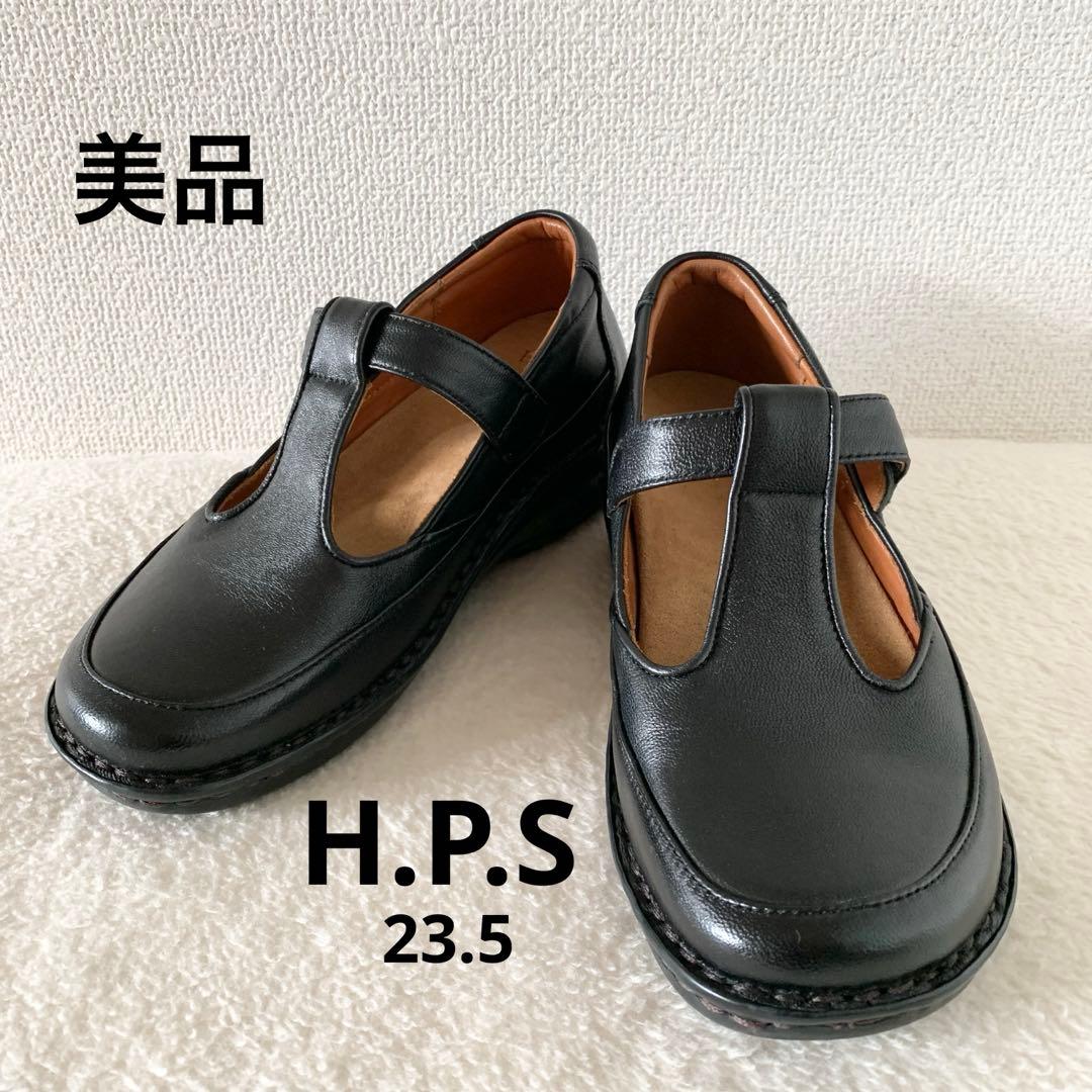 【美品】HPS コンフォート シューズ　ローファー　 Tストラップ　シープスキン