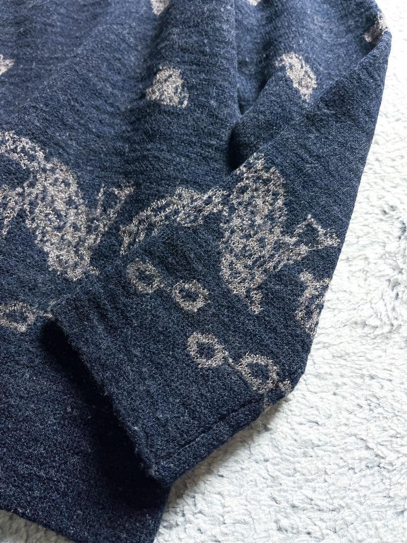 【45R】45rpm ウール100% インディゴ フロート縮絨ニットブラウス 2