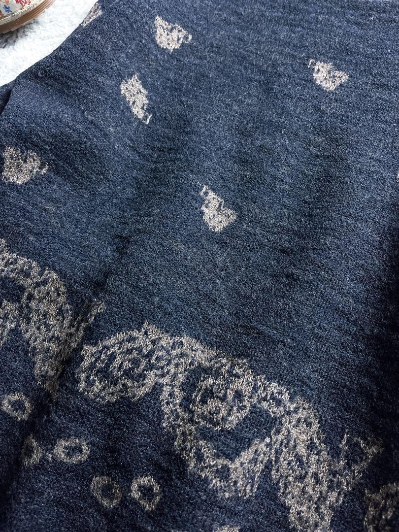 【45R】45rpm ウール100% インディゴ フロート縮絨ニットブラウス 2