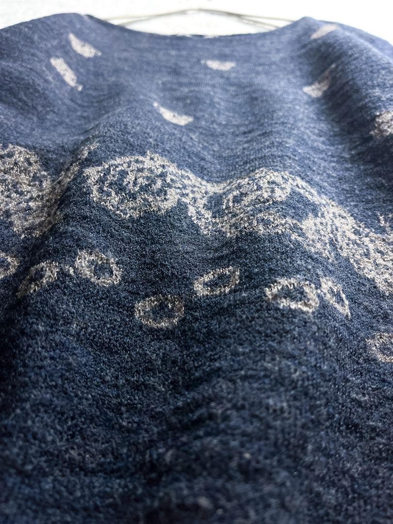 【45R】45rpm ウール100% インディゴ フロート縮絨ニットブラウス 2