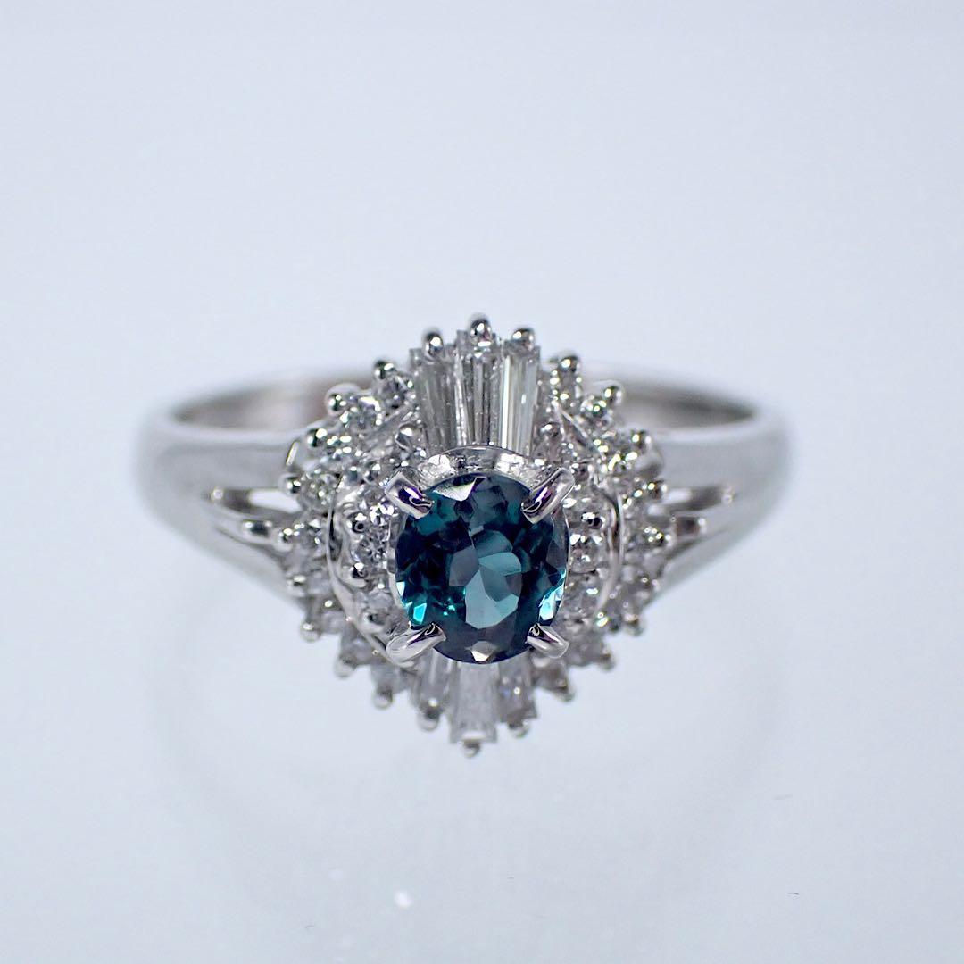 三越 極上アレキサンドライト0.31ct ダイヤ0.30ct Pt900 リング