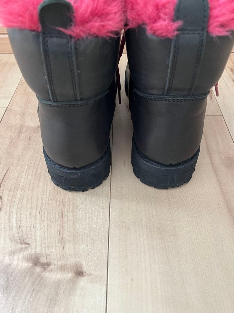 【LIMI feu】ファー付きブーツ ブラック/ピンク