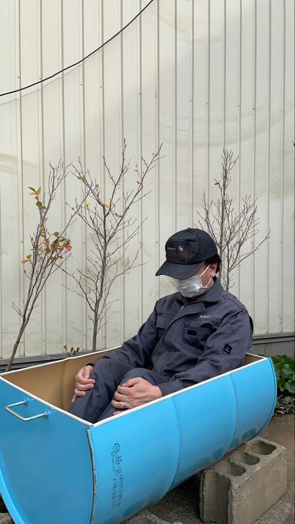 ドラム缶風呂 横置きタイプ すのこ付き