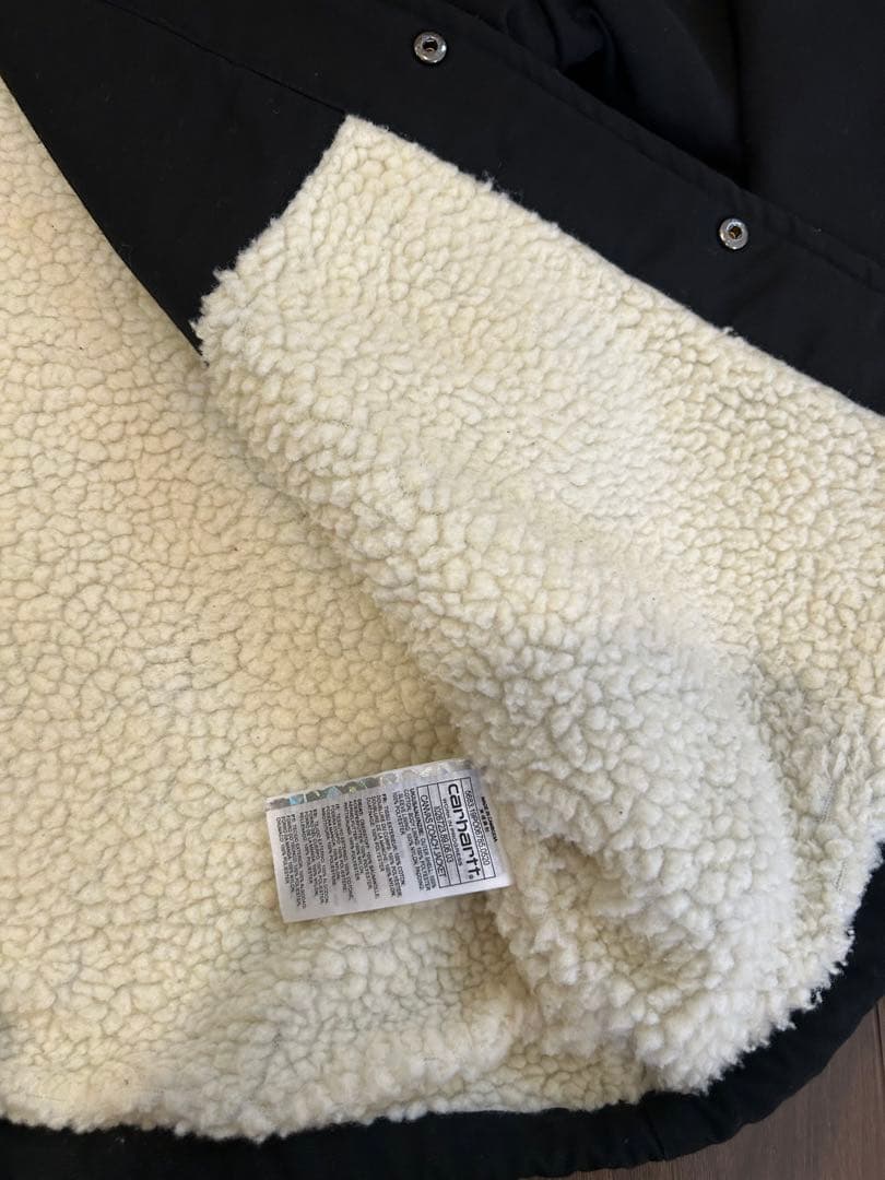 カーハート WIP 裏ボア コーチジャケット 黒 Mサイズ 刺繍ロゴ　値引歓迎