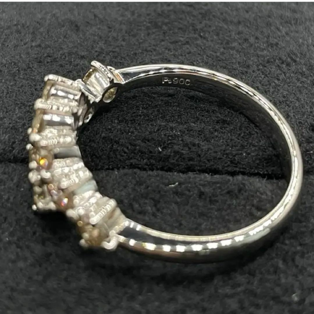 Luckyはっぴぃ pt900 ブラウン　ダイヤモンド　リング