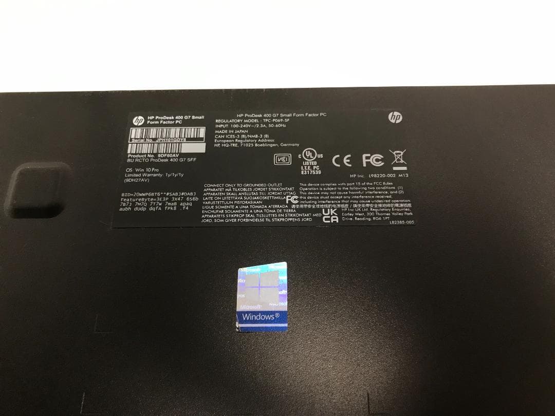 Windowsデスクトップ Prodesk400G7 SFF i5 10500 16GB 512GB+1TB