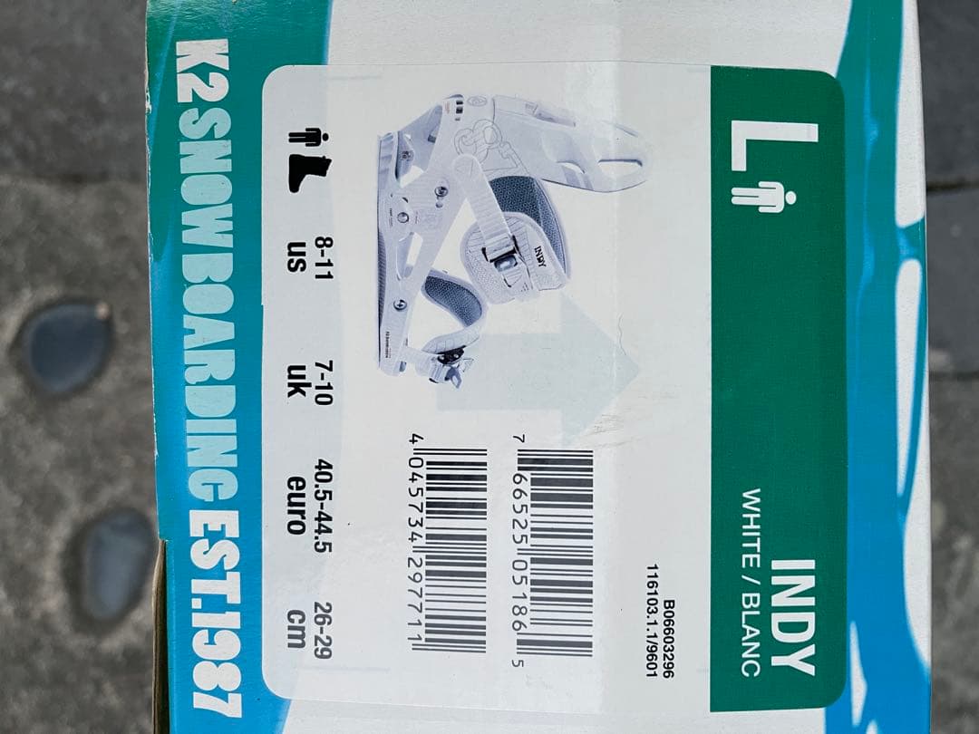 <未使用>K2 ケーツー　INDY スノーボードビンディング ホワイト