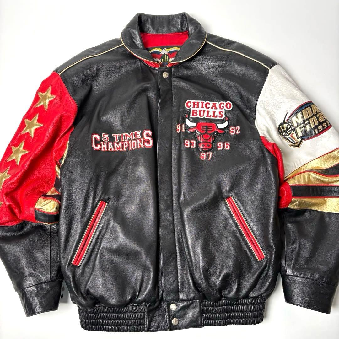 【米国製】JEFF HAMILTON BULLS レザージャケット L 羊革