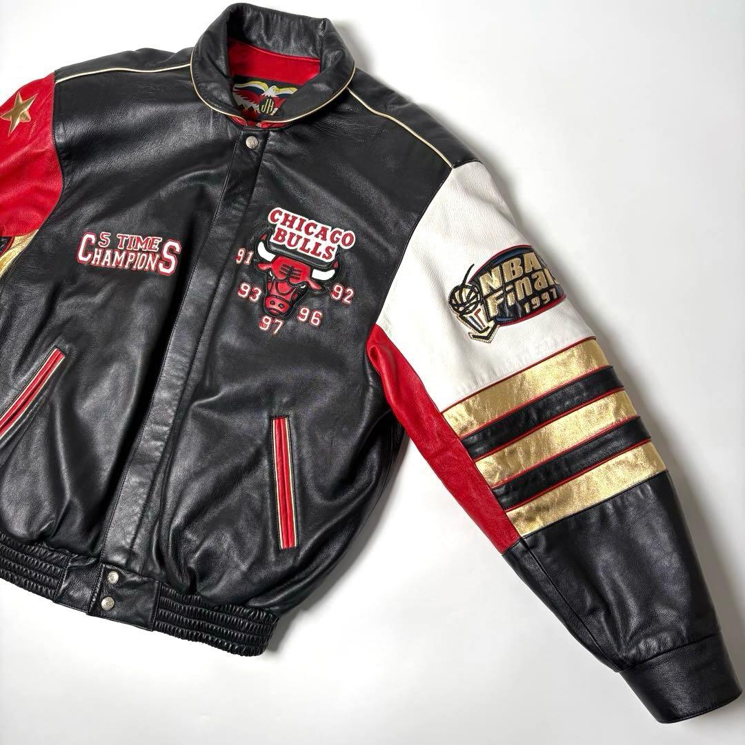 【米国製】JEFF HAMILTON BULLS レザージャケット L 羊革