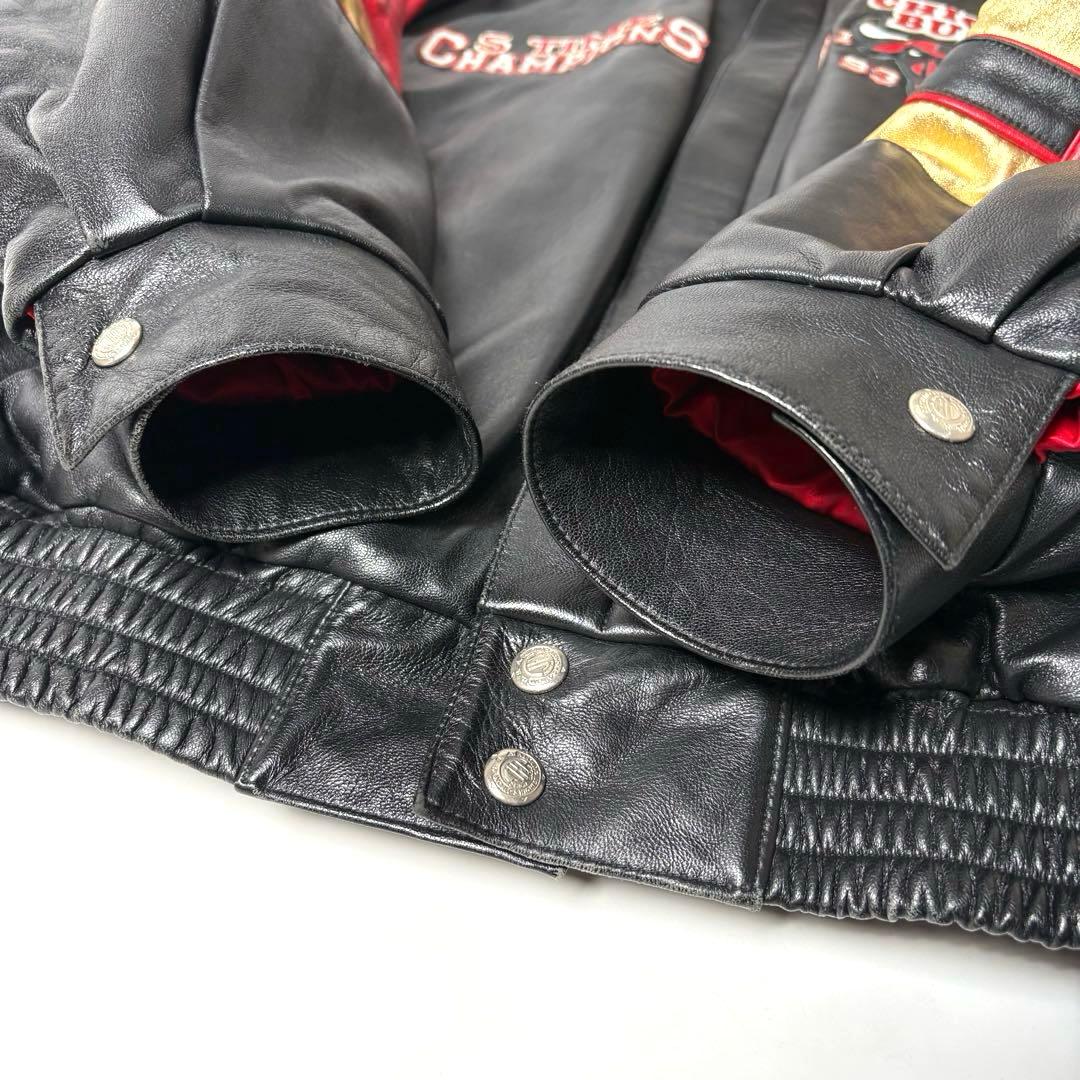 【米国製】JEFF HAMILTON BULLS レザージャケット L 羊革