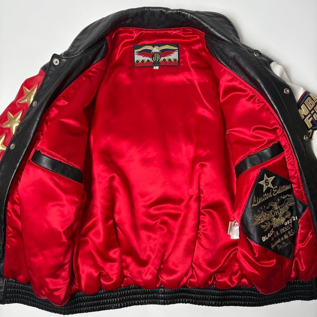 【米国製】JEFF HAMILTON BULLS レザージャケット L 羊革