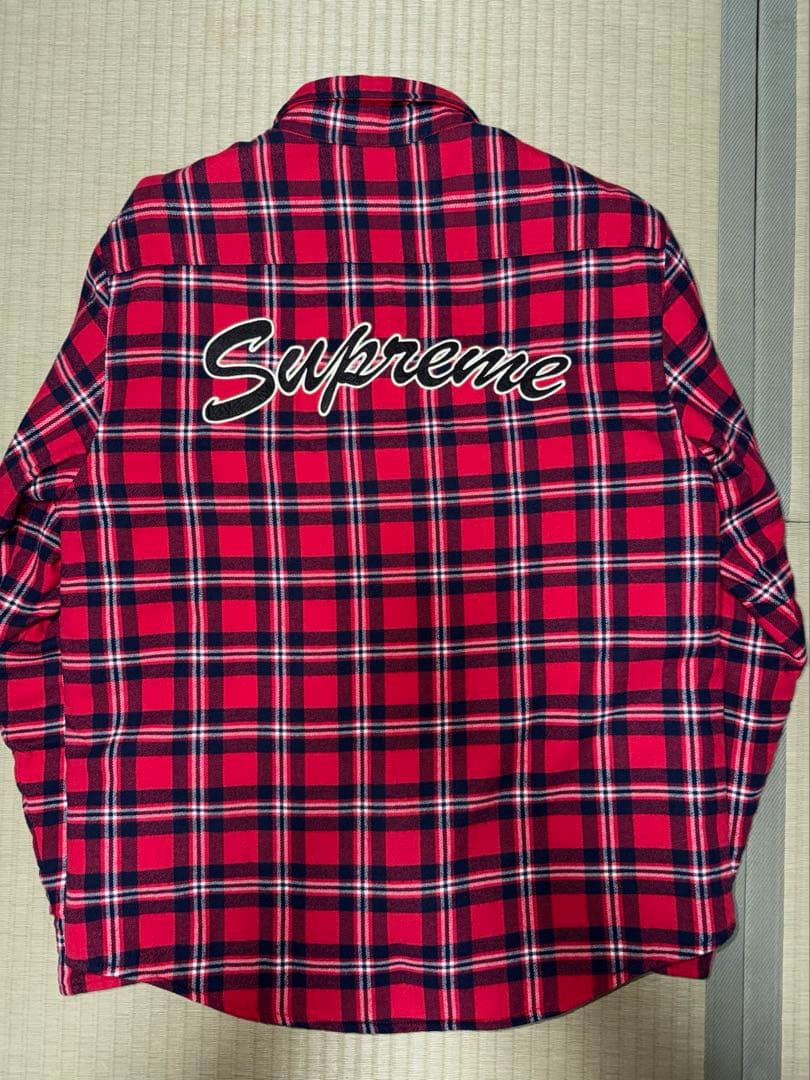トップス supreme arc logo quilted flannel shirt