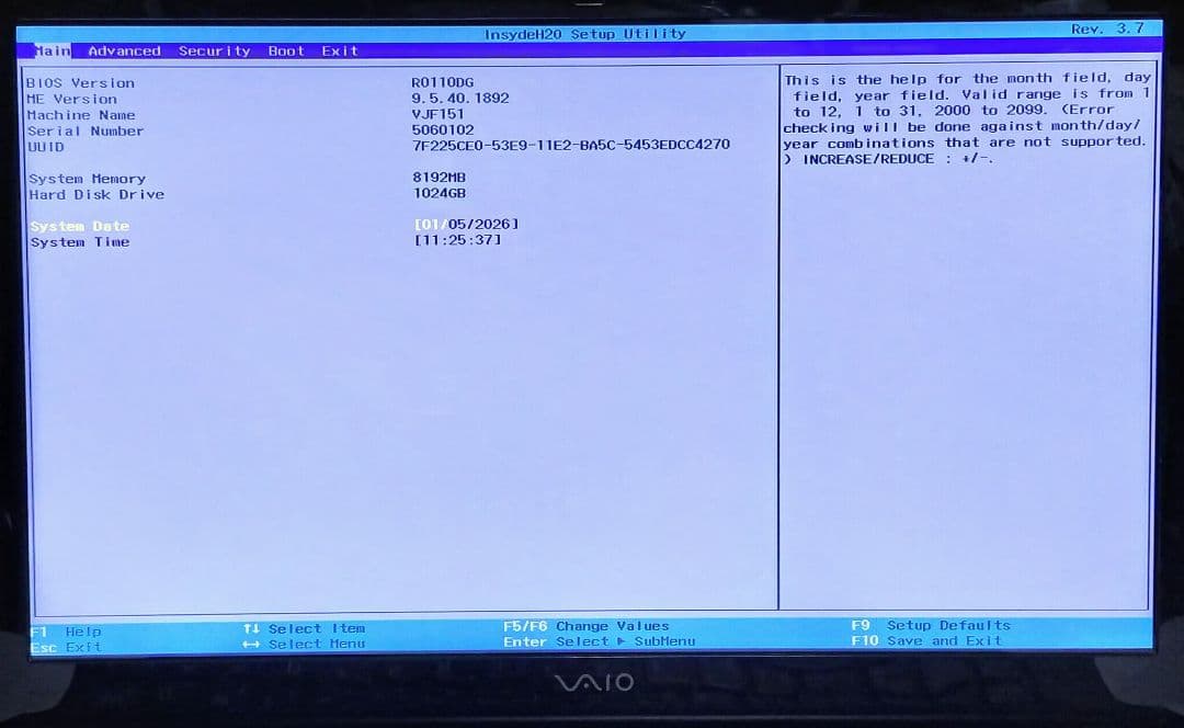 SONY VAIO Corei7 メモリ8GB SSD1TB OSなし ジャンク