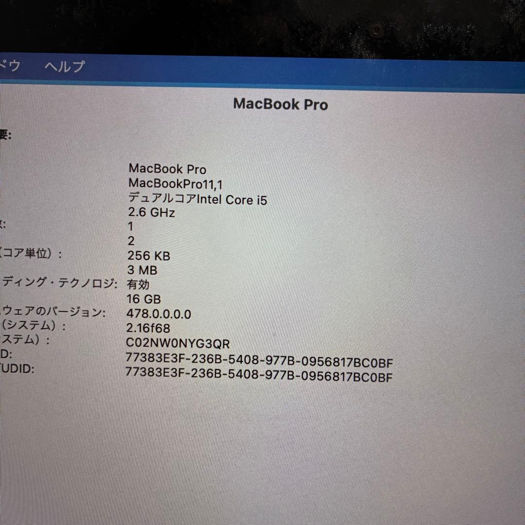 Apple MacBook Pro 本体 充電器付き