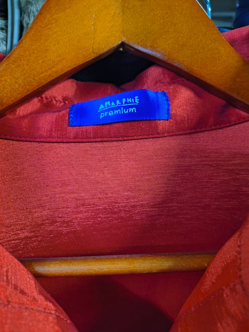 AMARPHIE premium 赤 シャツドレス 長袖