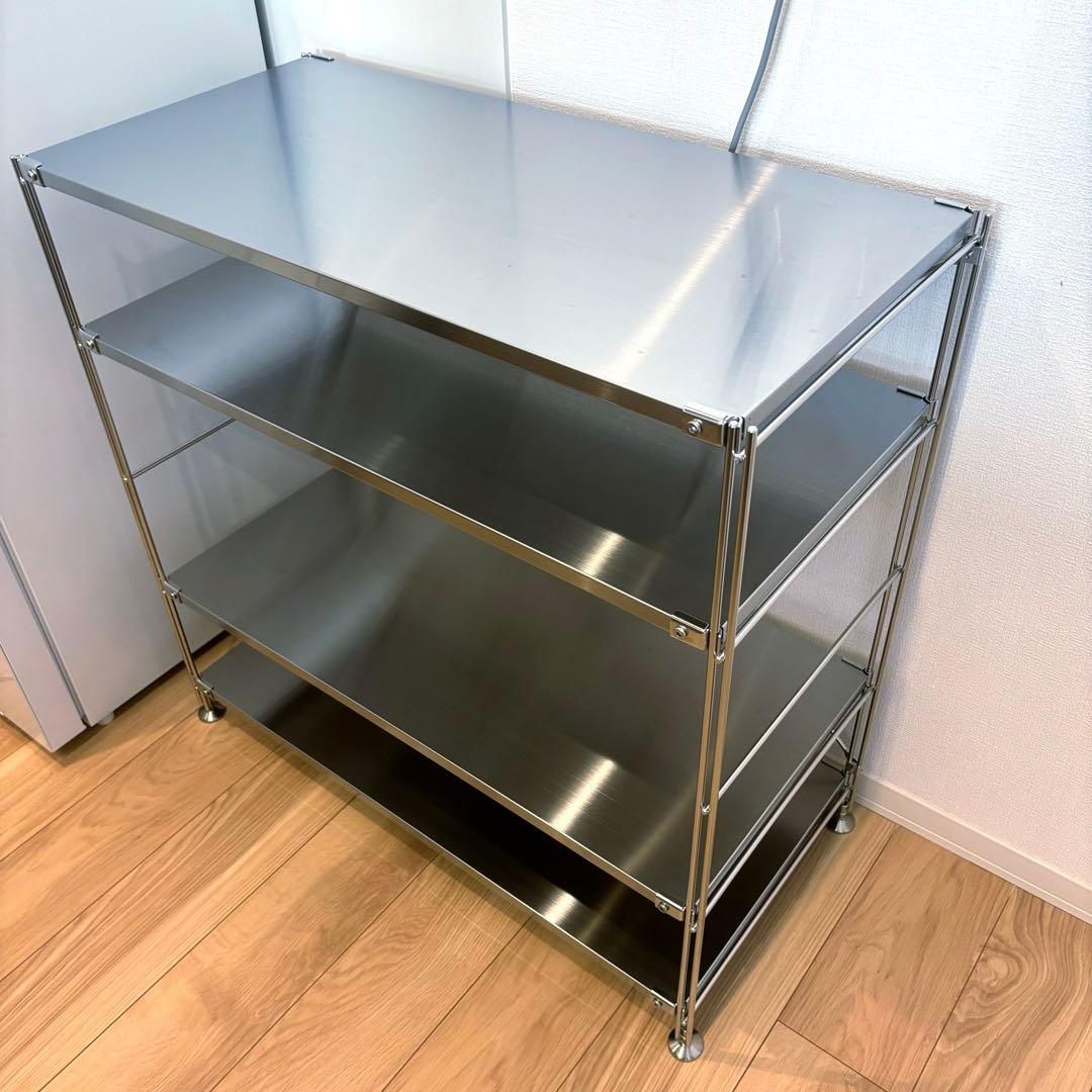 【美品】無印良品 ステンレスユニットシェルフ ステンレス天板 84cm 4段