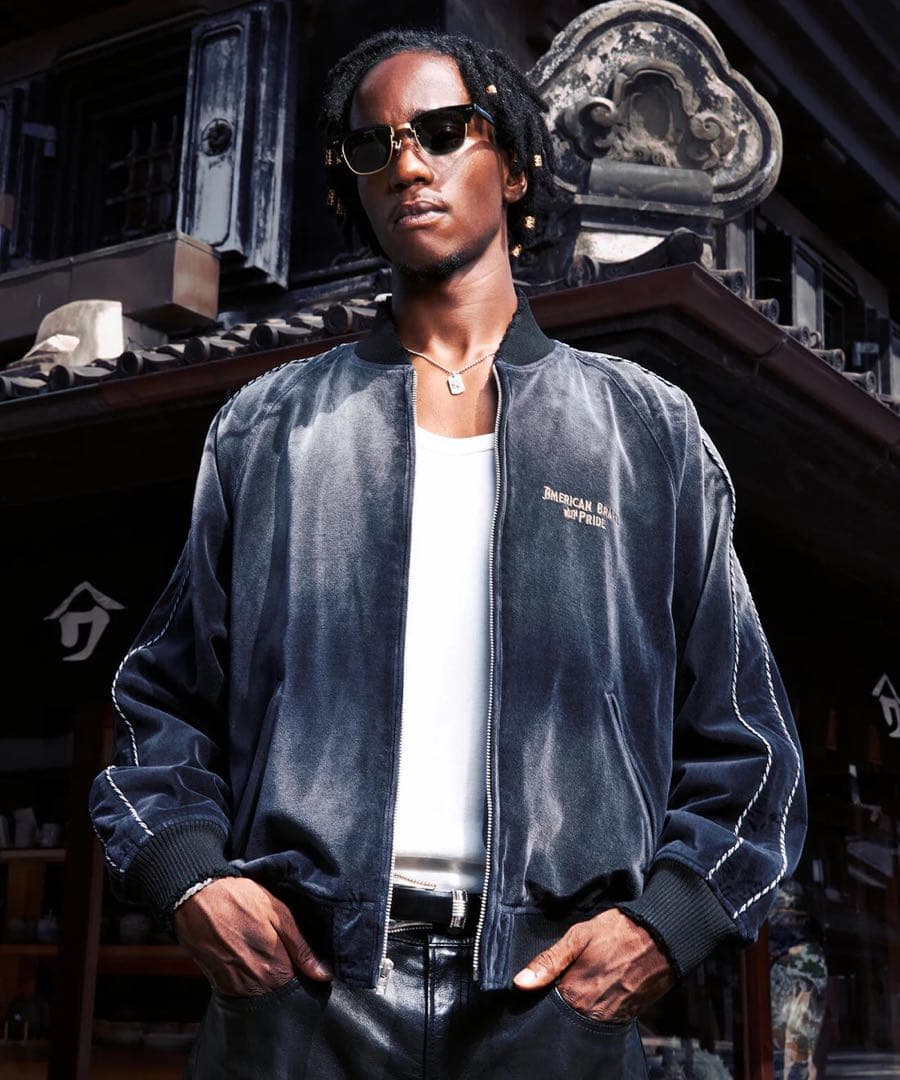 ジャケット・アウター SCHOOT EMB. TIGER GRUNGE SOUVENIR JACKET